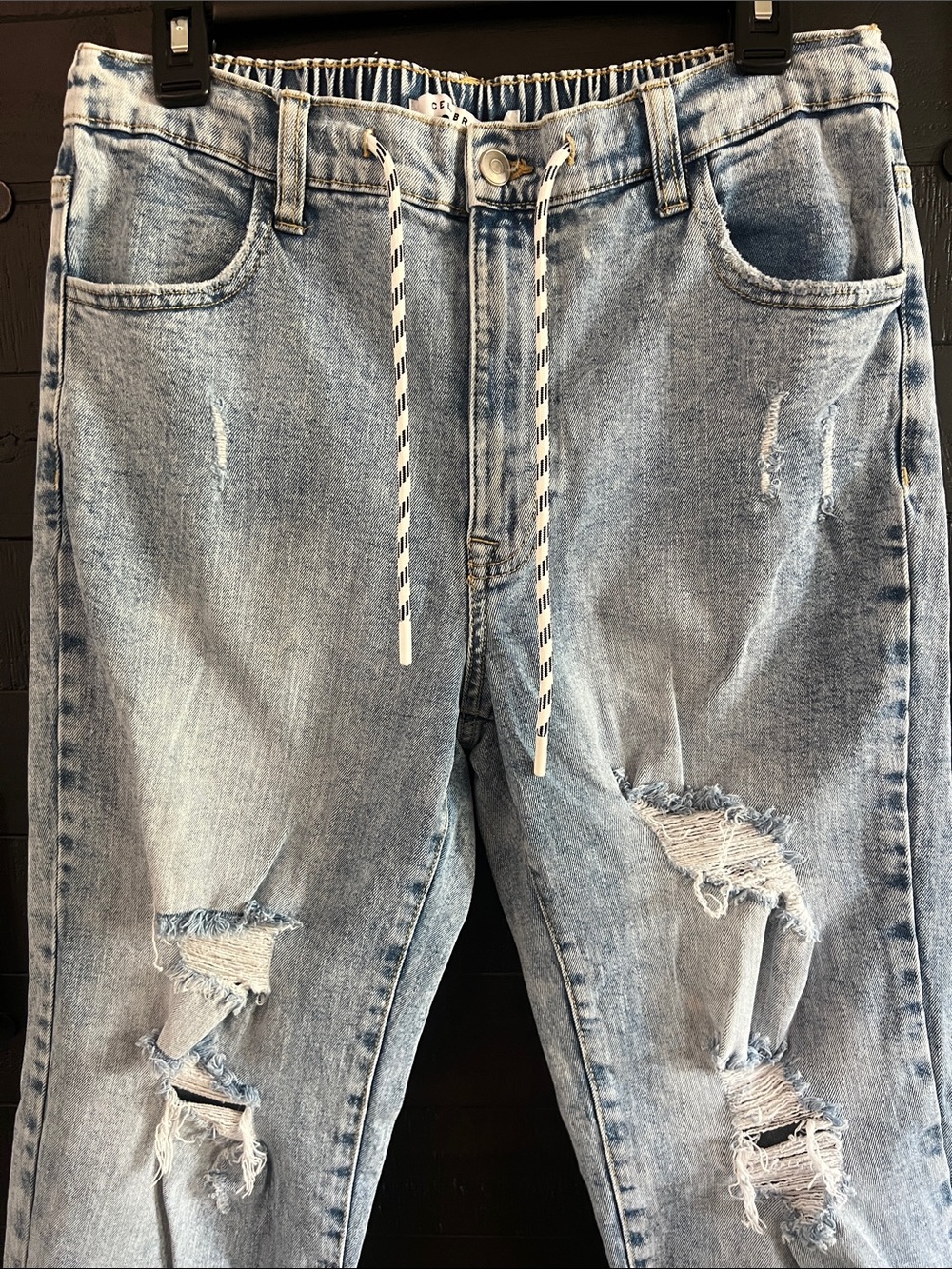 Celebrity Pink Light Wash Distressed Boyfriend Jeans